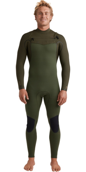 2025 Billabong Mens Furnace Natural 4/3mm Chest Zip Wetsuit 24AW193501 - Military